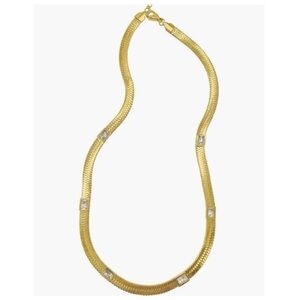 $90 Adornia Water Resistant Baguette Crystal Herringbone Chain